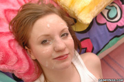 Hoe in a white chemise takes three dicks in bed.
