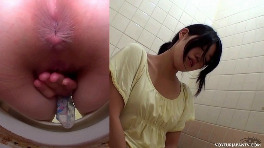 Cute Asian babe in yellow top explores her tight pussy with fingers in toilet - XXXonXXX - Pic 6