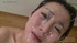 Hussy in black socks and shoes takes several loads on her face.