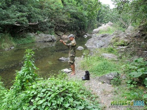 Two men in camo clothes chilling out by the river. - XXXonXXX - Pic 3