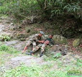 After a Bj session, these military blokes get in the water naked.