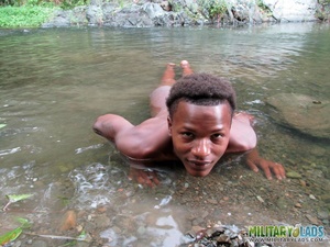 Naked brother showing off his yummy privates in the river. - Picture 2
