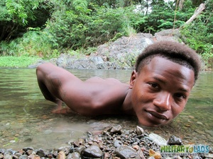 Naked brother showing off his yummy privates in the river. - Picture 4