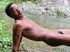 Naked brother showing off his yummy privates in the river.