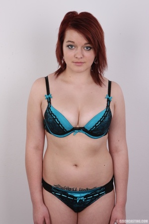 Chubby red teen with big tits and tattoo - Picture 6
