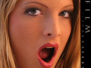Breathtaking blonde nympho playing with her pussy shifting aside her thong crotch