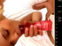 Tattooed blonde dyke riding her lover's huge red strap-on