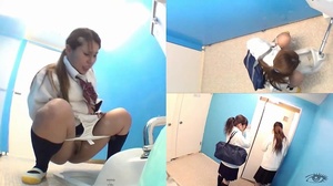 Secret camera catches young school chicks squatting to show hairy pussy and piss - Picture 15