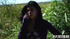 Naked bound teen in a blindfold gets banged dirtily in the forest during