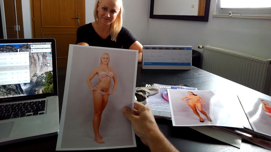 Blonde model in black thong gets bent over  - XXX Dessert - Picture 5