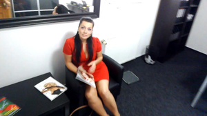 Stacked brunette nympho in a red dress d - XXX Dessert - Picture 1