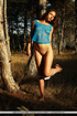 tempting brunette blue net