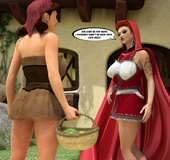 Lustful the Little Red Riding-hood' mom blowing two loggers' black and
