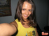 flirty slender brunette slides