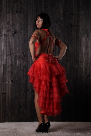 Hot-as-hell burnt red party dress pulled - XXX Dessert - Picture 3