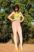 Green bra and panty set peeled off brunette MILF allowing her to reach