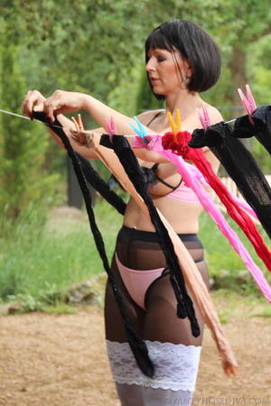 Camping cutie is hanging her hosiery on  - Picture 6