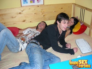 Three young friends surfing the ‘net for porn reenact what they saw on the screen. - XXXonXXX - Pic 2