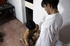 Older guy removes pants so he can receive a sucking from teen who eventually