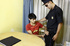 Police officer cuffs handsome teen and reads him his rights before making