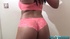 Sexy ebony shows her big booty wearing her sexy peach lingerie, black