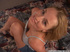 Gal in ivory heels reaches back with her dainty hand to insert her elegant