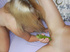 Nasty kinky chick and slim brunette screw pussies with green and yellow
