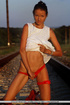 teen babe posing while