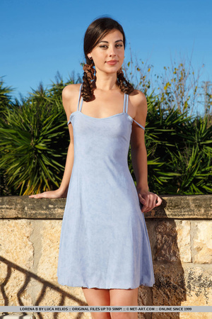 Babe with braided hair, in a blue dress  - XXX Dessert - Picture 2
