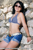 blue bikini top and