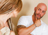 Inked fair-haired babe has to give head to her bald massagist