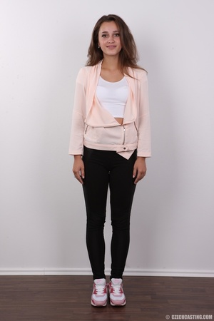 Teen brunette wearing pink jacket, white - XXX Dessert - Picture 2