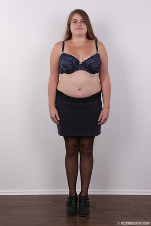 Fat chick wearing black shirt, skirt, st - Picture 4