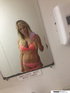 Beautiful blonde babe proud to spill out her big cute boobs and ass before
