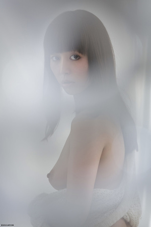Asian teen model in a white lingerie tak - XXX Dessert - Picture 1
