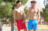 gay hunk wearing blue