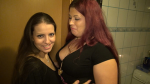 Best friends enter the shower dressed in all black when the fat chick offers body shaving to her friend - XXXonXXX - Pic 2