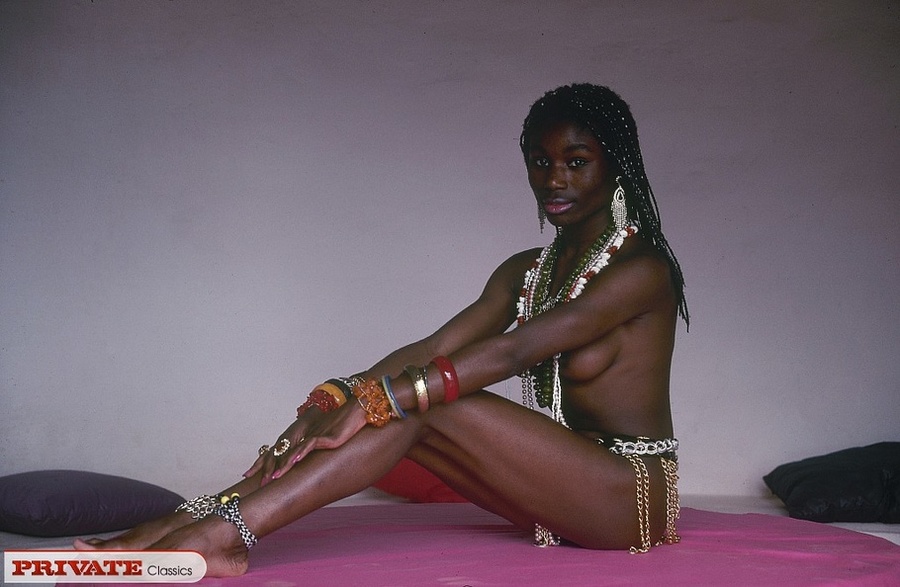 Stunning black babe wearing a variety of ne - XXX Dessert - Picture 2