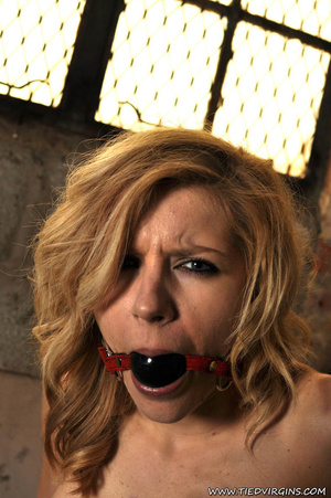 Blonde in her birthday suit gagged and b - Picture 9