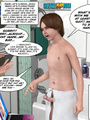 Cartoon teen lad playing with his snake - Picture 1