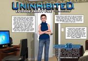 Ponytailed toon mom in a blue vest looking through porn magazines