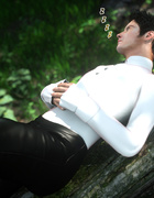 Horny forest fairy wakening a sexy dude with a blowjob