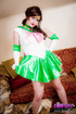 Red geek in a cosplay with a crystal butt plug enjoys her sex toys