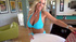 blonde baby blue bathing