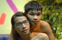 Ponytailed Asian twink in glasses and his friend posing in clothes and