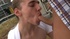 Blonde gay takes facial after sloppy rimming on the rooftop