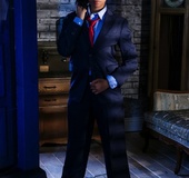 Tomboy chick in a gorgeous formal men's attire gets naughty and teases