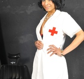 Sexy nurse got huge shemale dick out and fucking the patient in the asshole