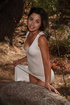 alluring brunette teeny posing