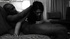 Horny black stud in socks forcing stacked brunette in a black vest giving